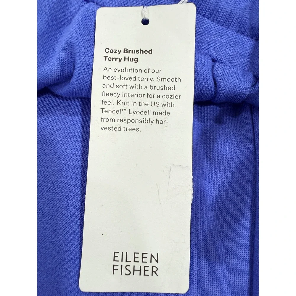 Eileen Fisher Joggers XXS Blue Cozy Brushed Terry Hug Minimalist Retail $178 - Picture 8 of 9